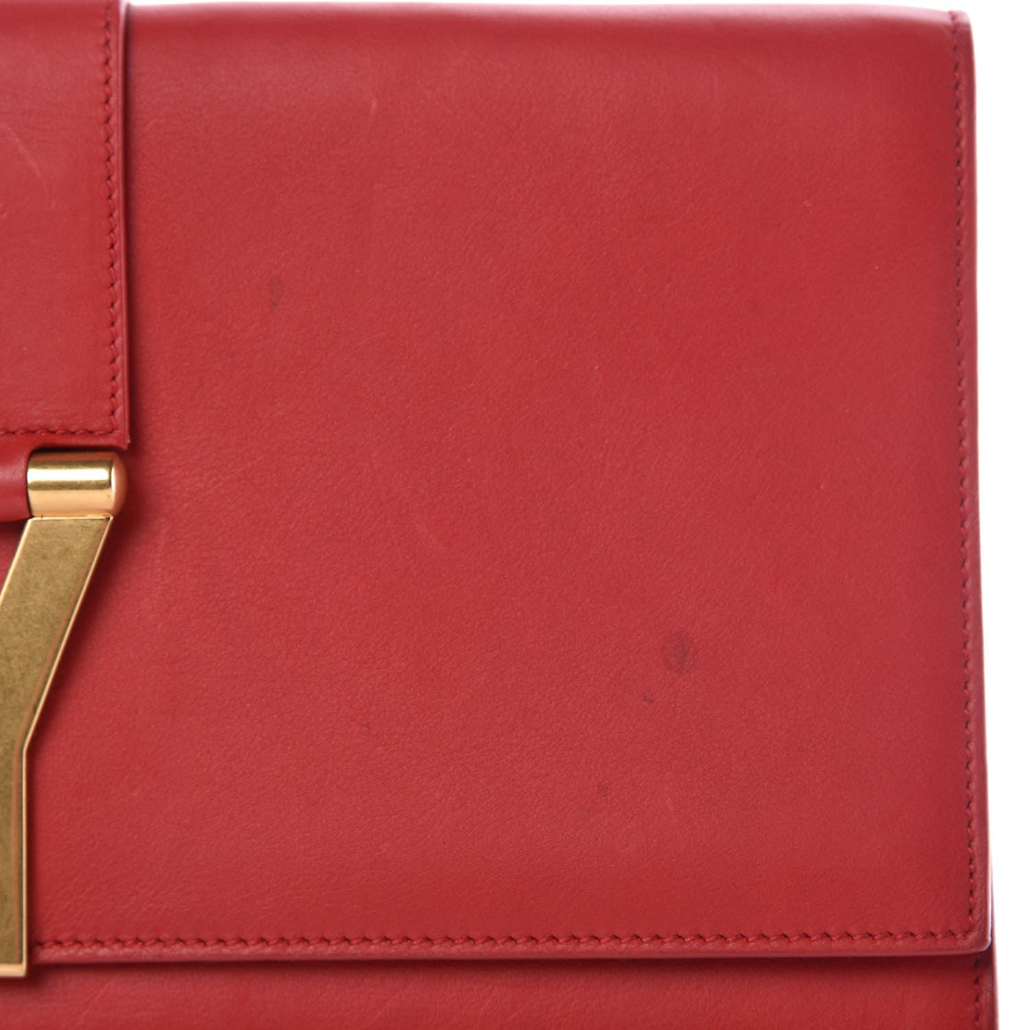Saint Laurent Calfskin Classic Y Ligne Clutch Red 18 of 18