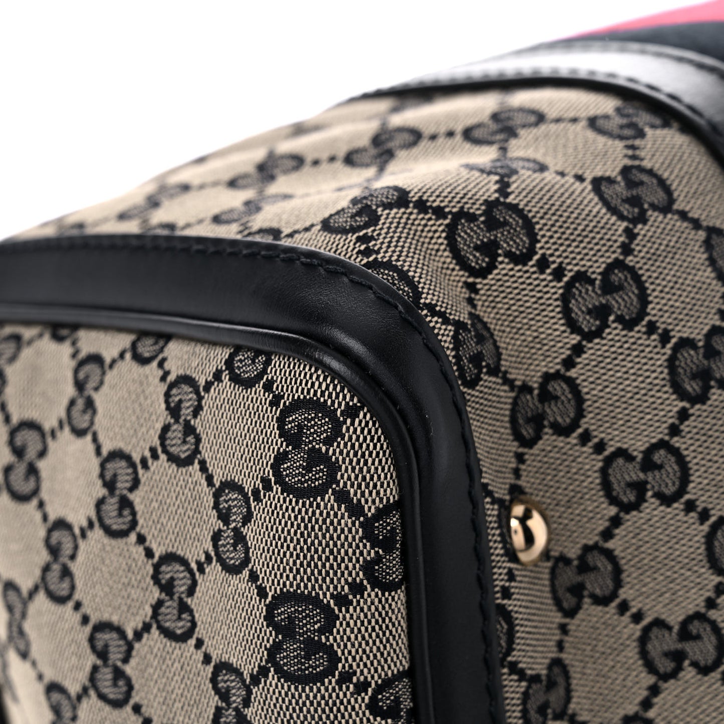 Monogram Selleria Calfskin Vintage Web Medium Boston Beige Blue