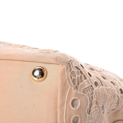 Valentino Garavani Vitello Canvas Lace Tote Beige 15 of 29