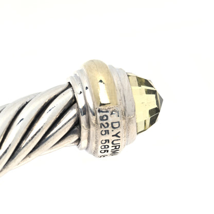 David Yurman Sterling Silver 14K Yellow Gold Lemon Citrine 7mm Cable Classics Bracelet 3 of 4