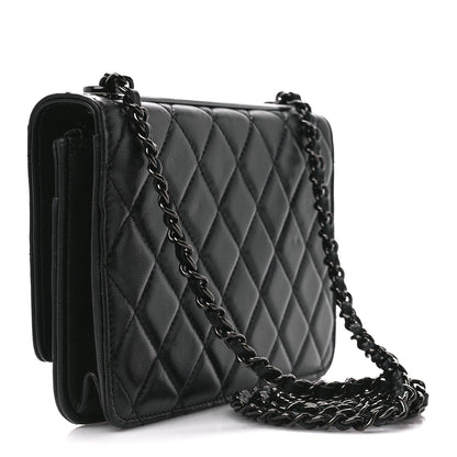 Chanel Lambskin Quilted Trendy CC Wallet On Chain WOC So Black 3 of 13