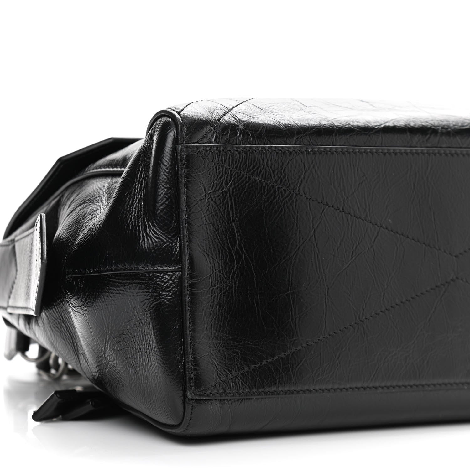 Givenchy Creased Patent Calfskin Medium ID Flap Black 8 of 9