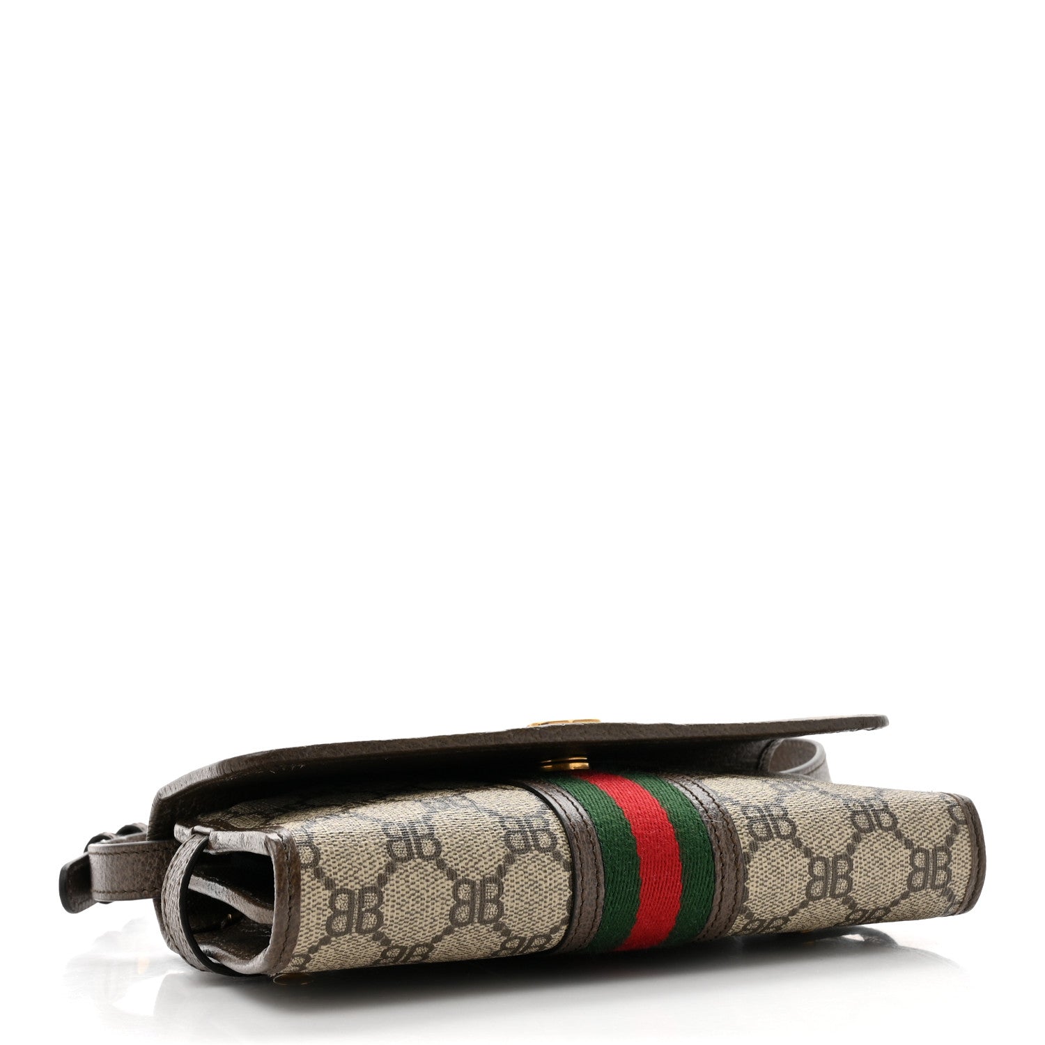 Gucci X BALENCIAGA BB Monogram Web Ophidia Crossbody Wallet Beige New Acero 4 of 12