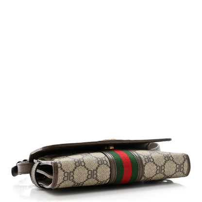 Gucci X BALENCIAGA BB Monogram Web Ophidia Crossbody Wallet Beige New Acero 4 of 12