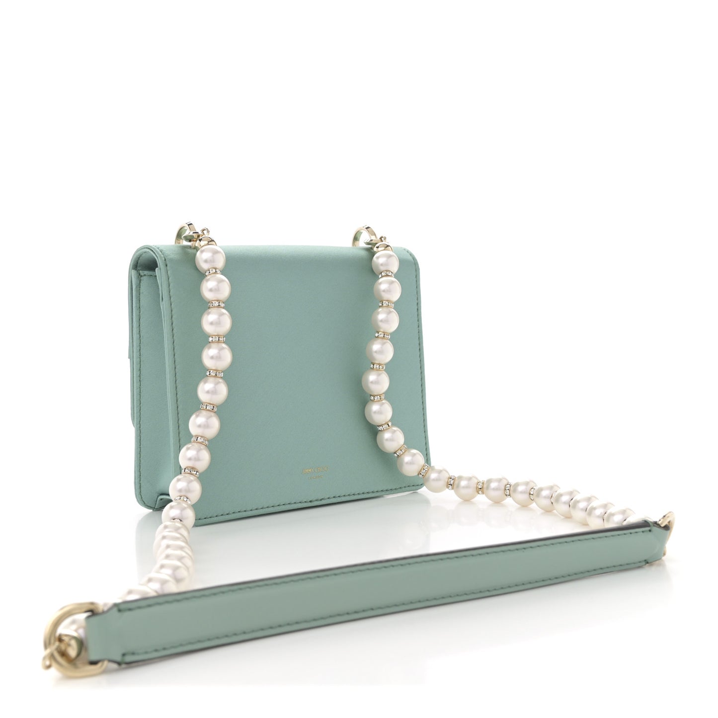 Satin Pearl Varenne Shoulder Bag Green