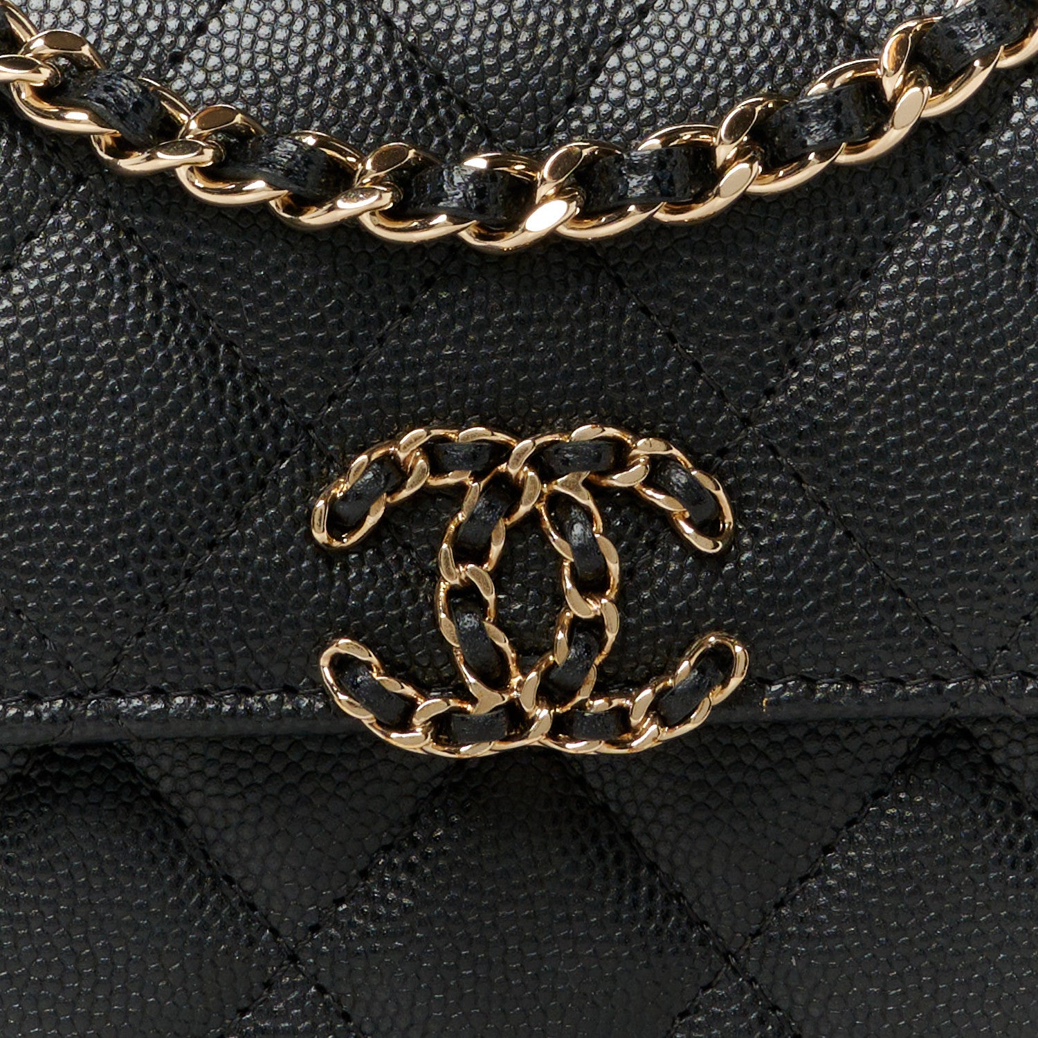 Chanel Caviar Quilted Double Chain Top Handle Flap With Chain Black 8 of 11