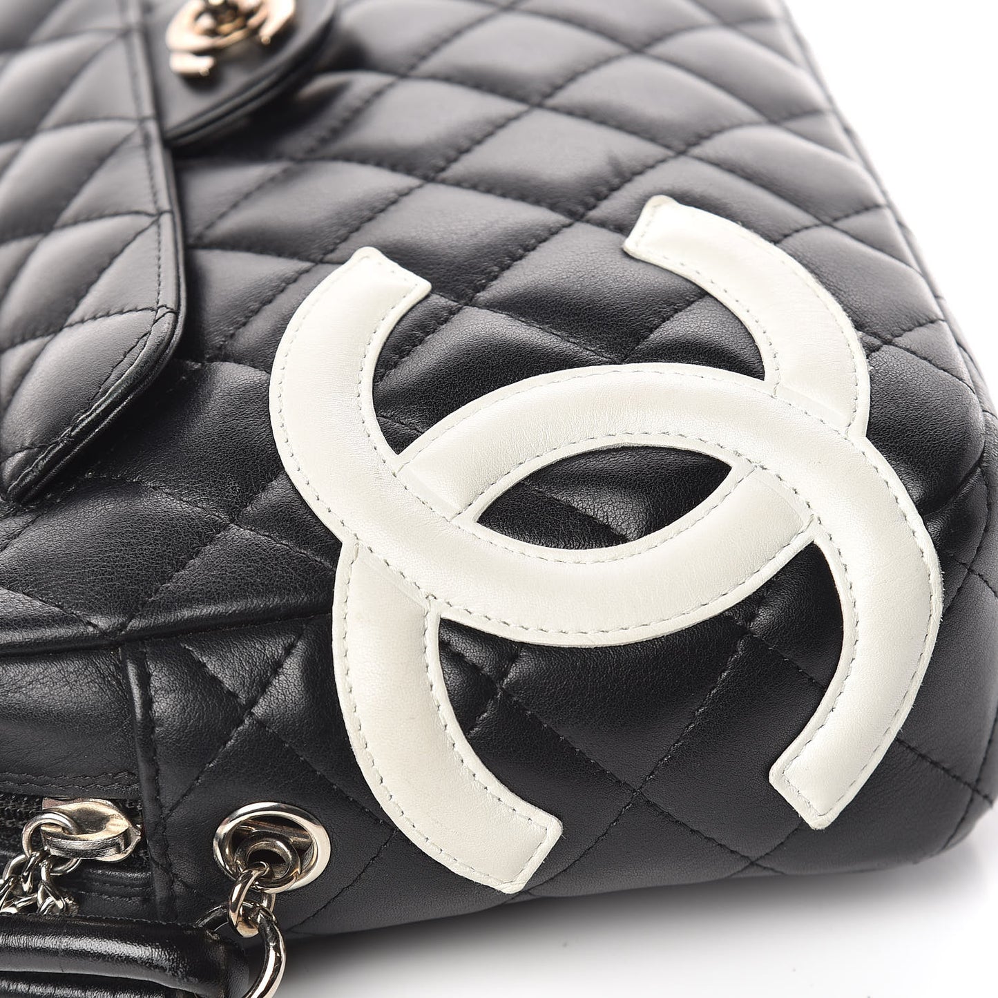 Calfskin Quilted Cambon Camera Bag Black