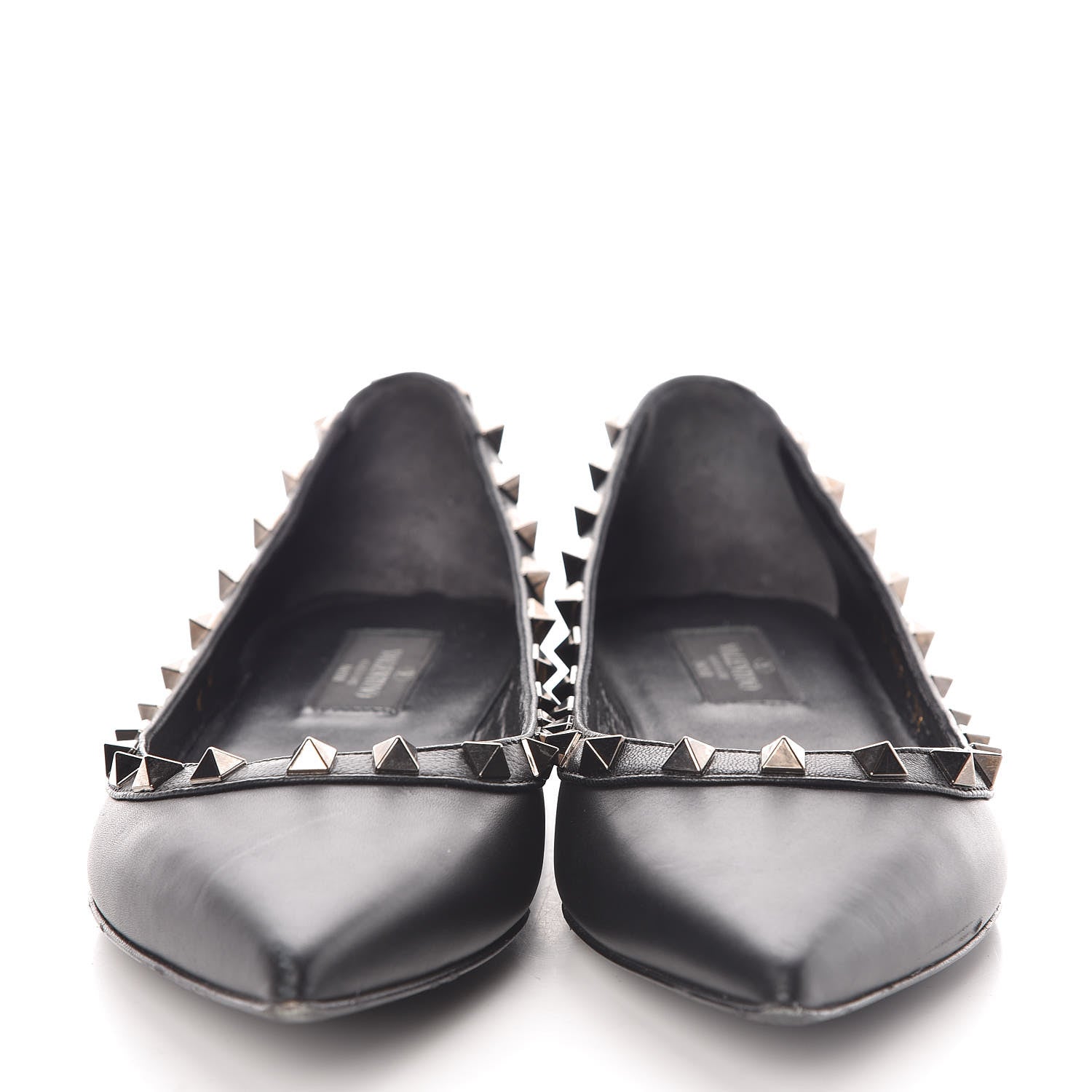 Valentino Garavani Nappa Rockstud Ballerina Flats 37 Black 2 of 9