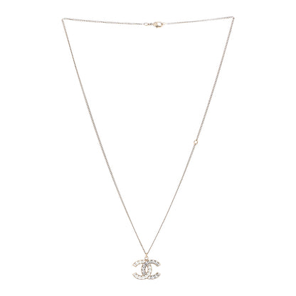 Chanel Pearl Crystal CC Pendant Necklace Gold 3 of 6