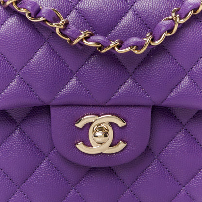 Chanel Caviar Quilted Small Double Flap Purple 9 of 12