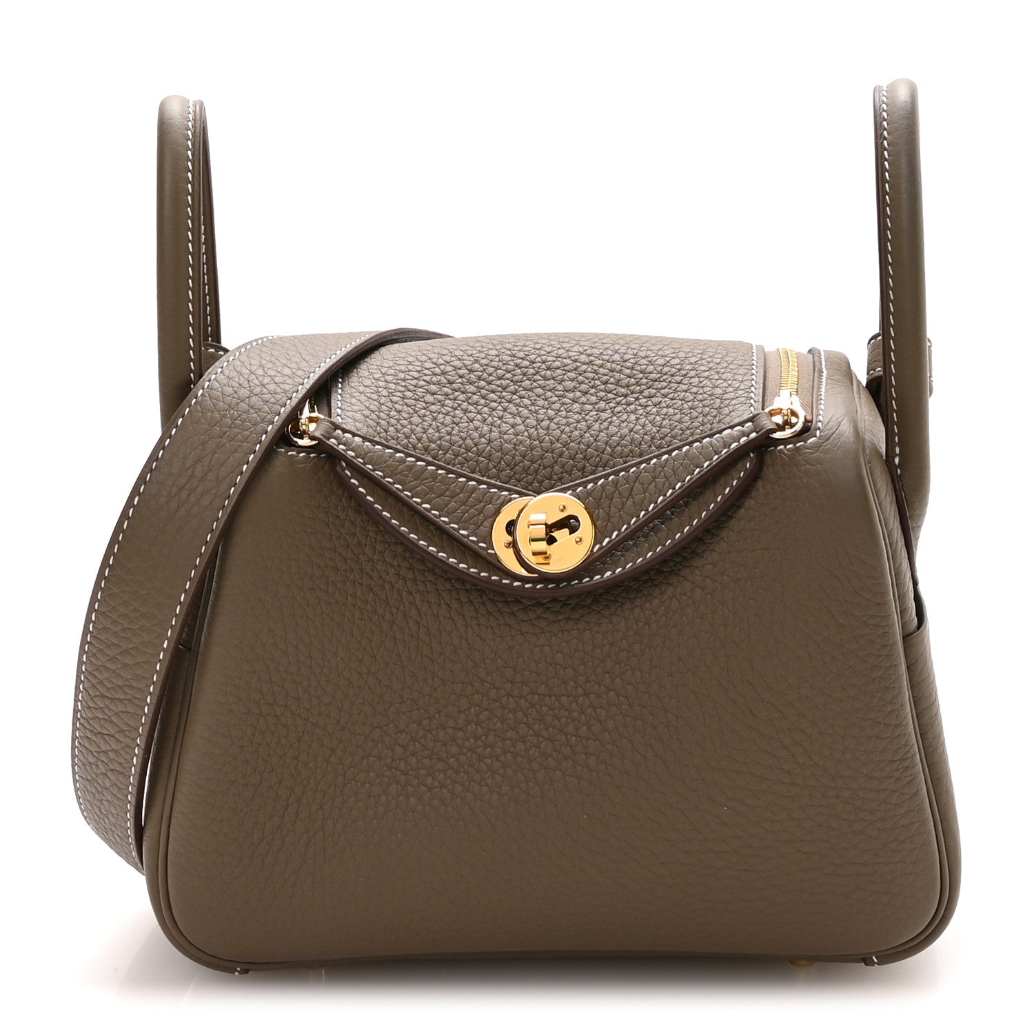 Hermes Taurillon Clemence Mini Lindy 20 Etoupe 1 of 11