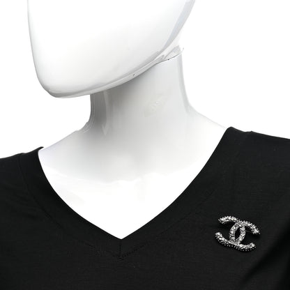 Chanel Crystal CC Brooch Silver 2 of 4