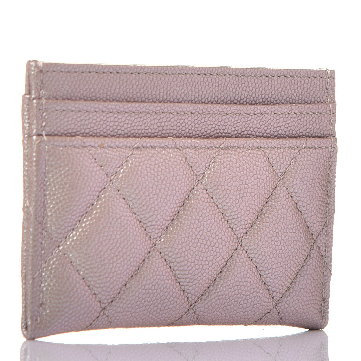 Chanel Iridescent Caviar Quilted Card Holder Beige 3 of 8