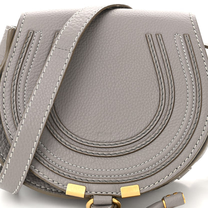 Chloe Grained Calfskin Small Marcie Saddle Bag Cashmere Grey 9 of 11