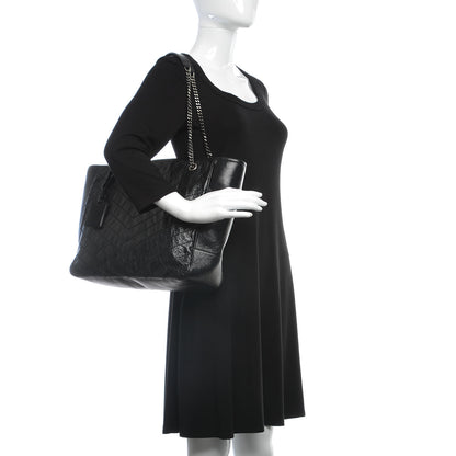 Saint Laurent Crinkled Calfskin Matelasse Monogram Large Niki Shopping Tote Bag Black 2 of 7