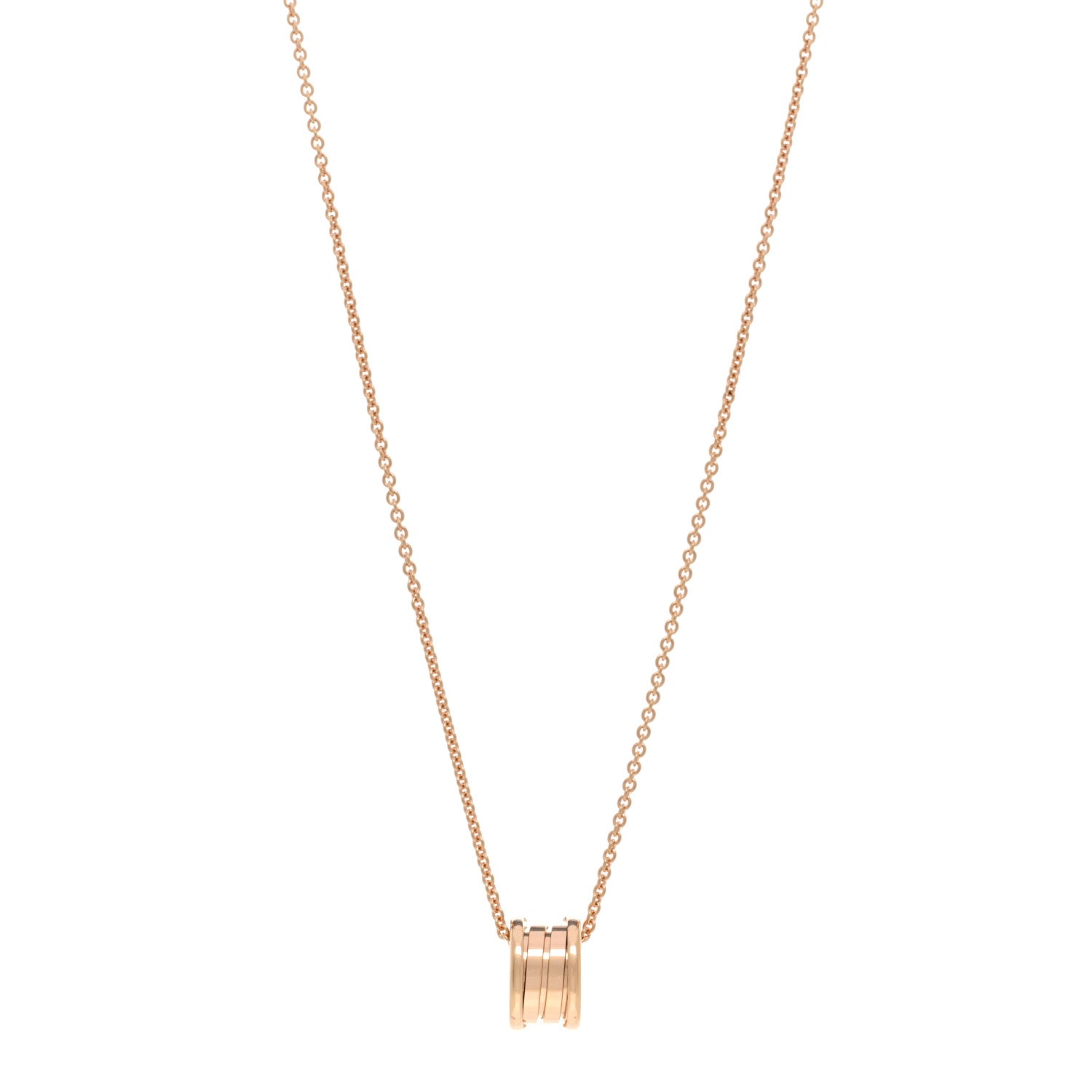 Bulgari 18K Rose Gold B.Zero1 Pendant Necklace 1 of 5