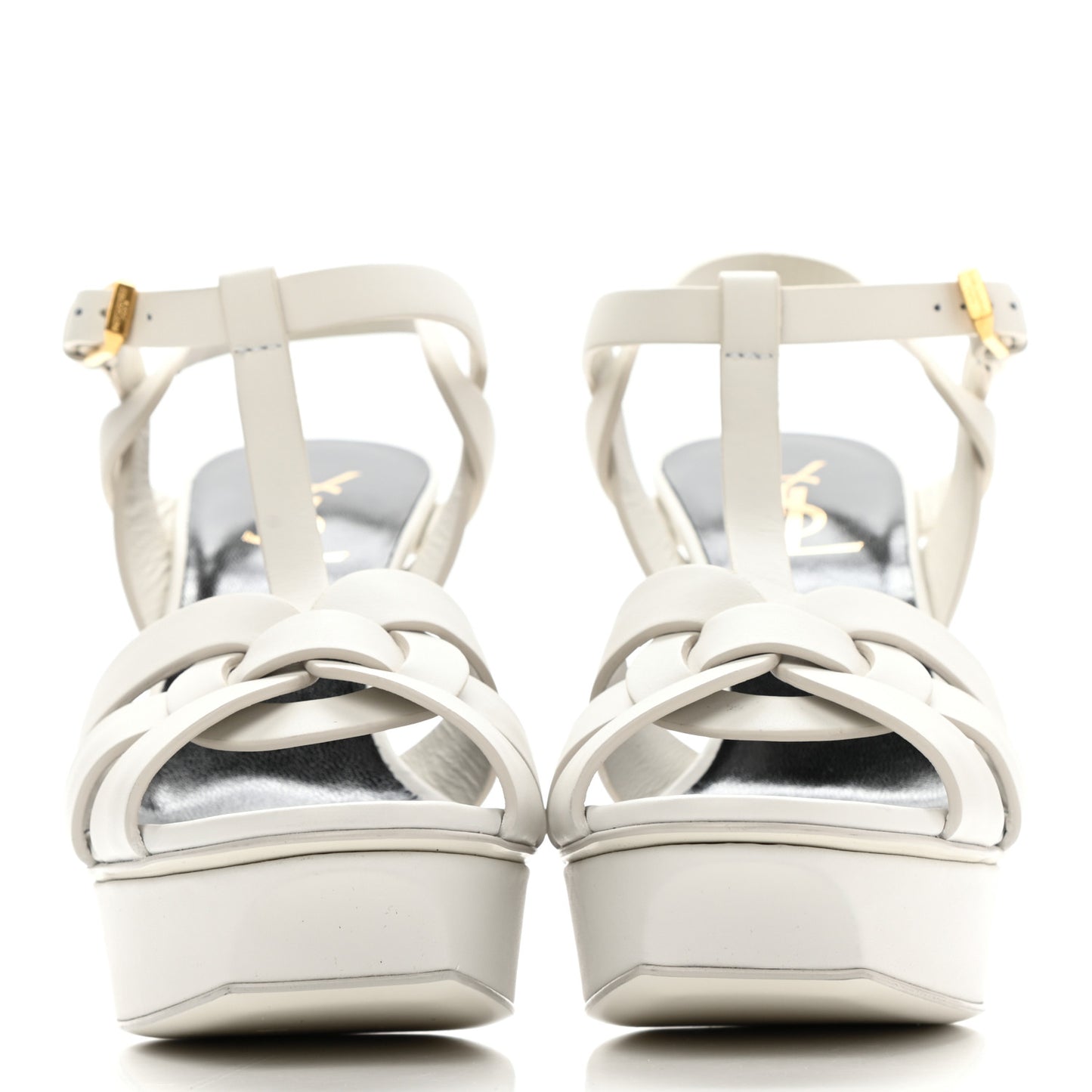Calfskin Tribute 75 Platform Sandals 38 White