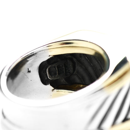 David Yurman Sterling Silver 18K Yellow Gold Cable Cigar Band Ring 54 6.75 5 of 5