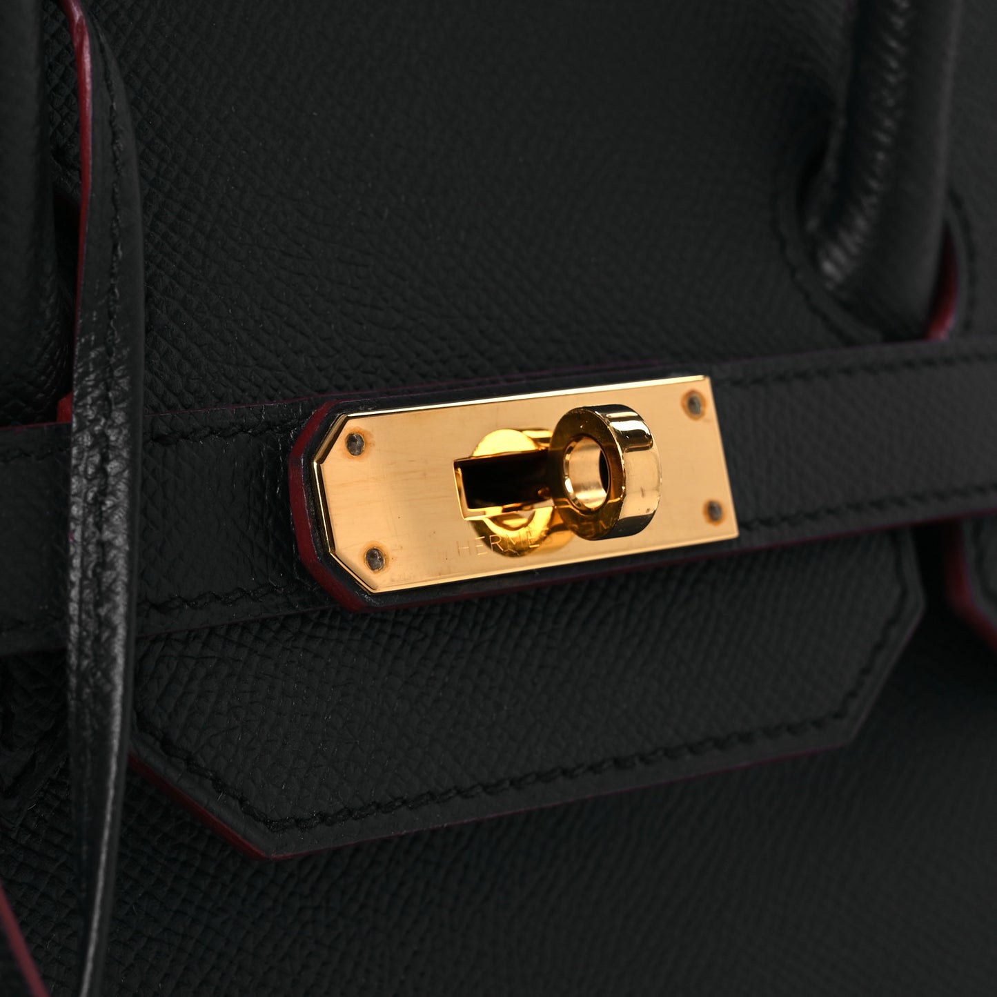 Epsom Contour Birkin 35 Bleu Indigo Rouge H