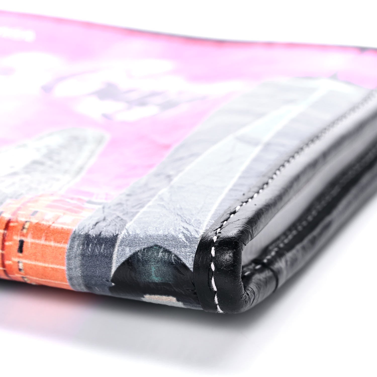 Balenciaga Agneau Arena NYC Mini Bazar Pouch Rose Black Gris Rouge 10 of 11