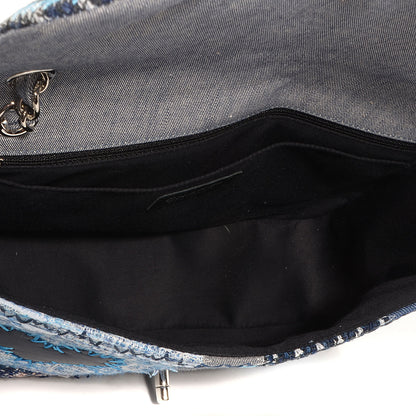 Chanel Patchwork Jumbo Single Flap Blue 6 of 9