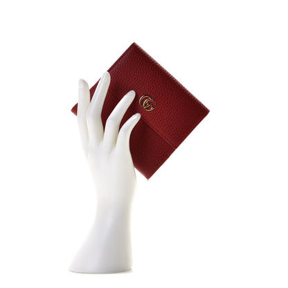 Gucci Dollar Calfskin Double G French Flap Wallet Hibiscus Red 2 of 7