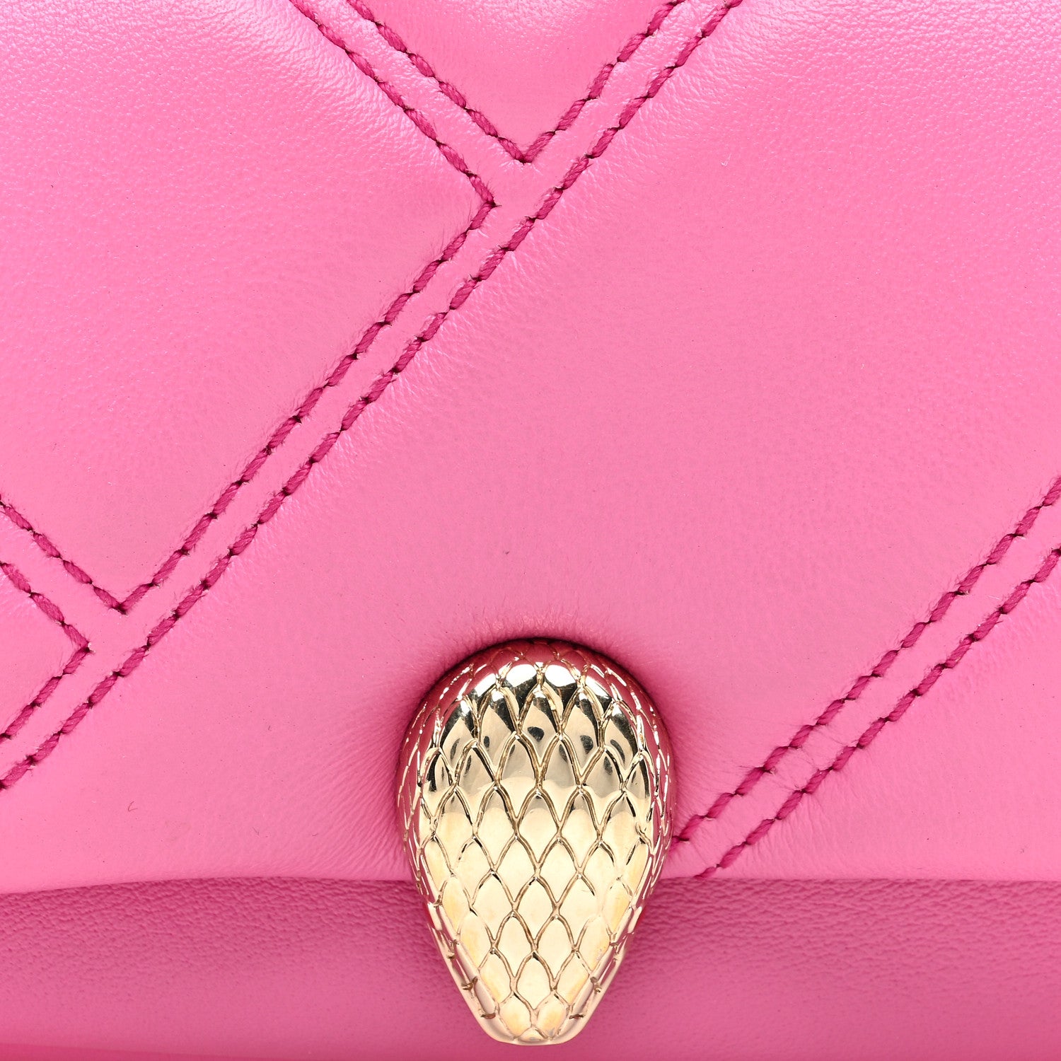 Bulgari Calfskin Serpenti Cabochon Micro Bag Pink 7 of 9