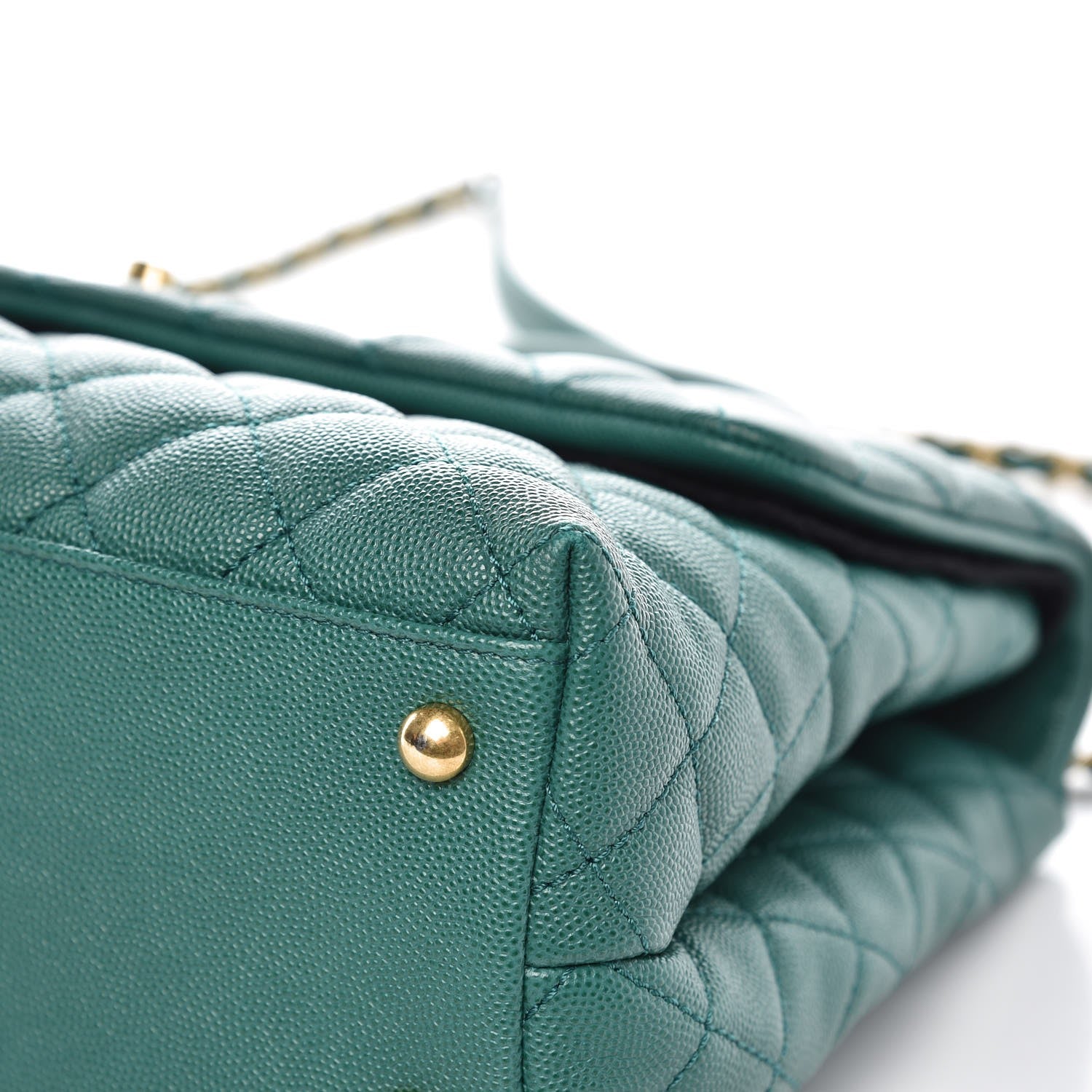 Chanel Caviar Quilted Medium Coco Handle Flap Green 9 of 9