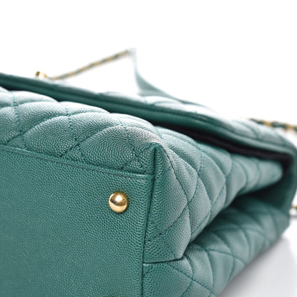 Chanel Caviar Quilted Medium Coco Handle Flap Green 9 of 9