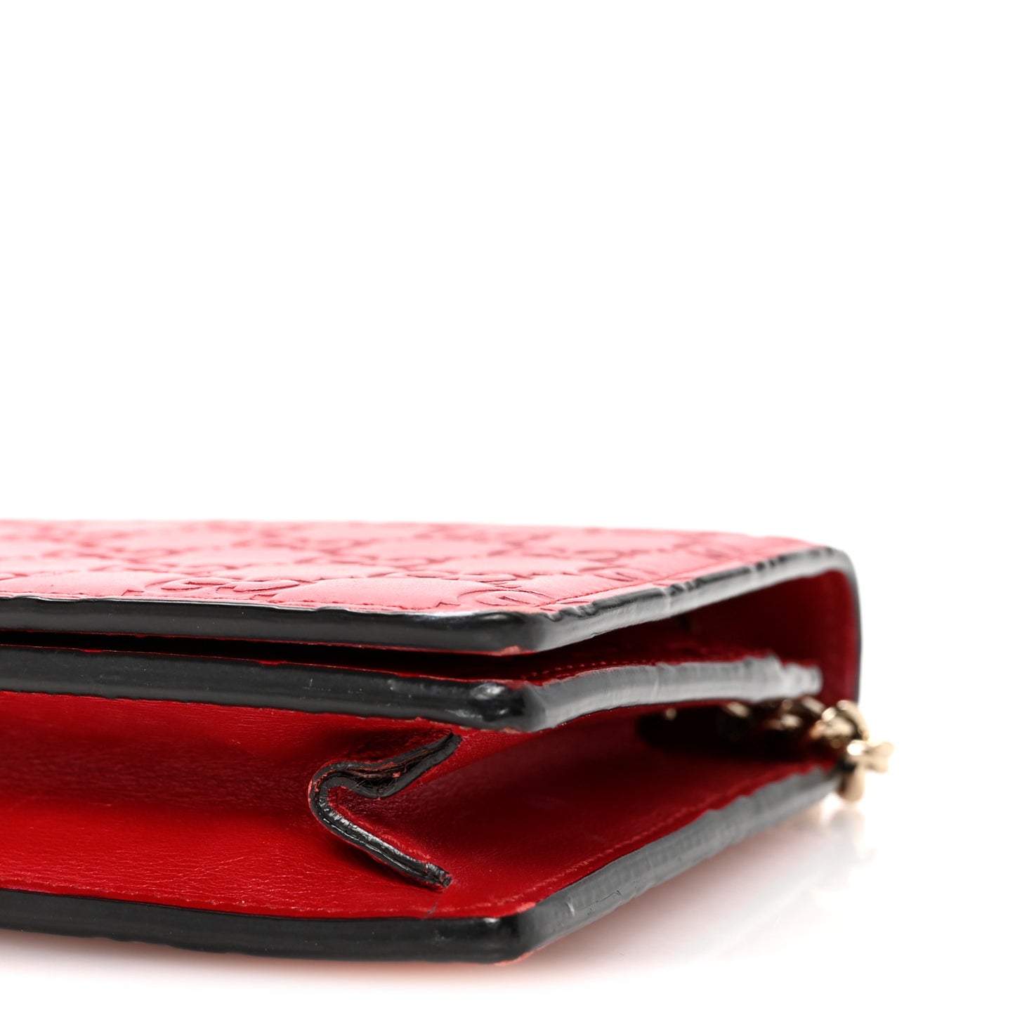 Guccissima Signature Bowy Chain Wallet Hibiscus Red