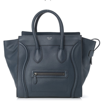 Celine Drummed Calfskin Mini Luggage Blue 1 of 13