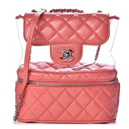 Chanel Crumpled Calfskin PVC Quilted Backpack Pink 1 of 12