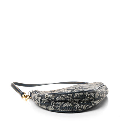 Christian Dior Monogram Mini Saddle Pochette Navy 3 of 4