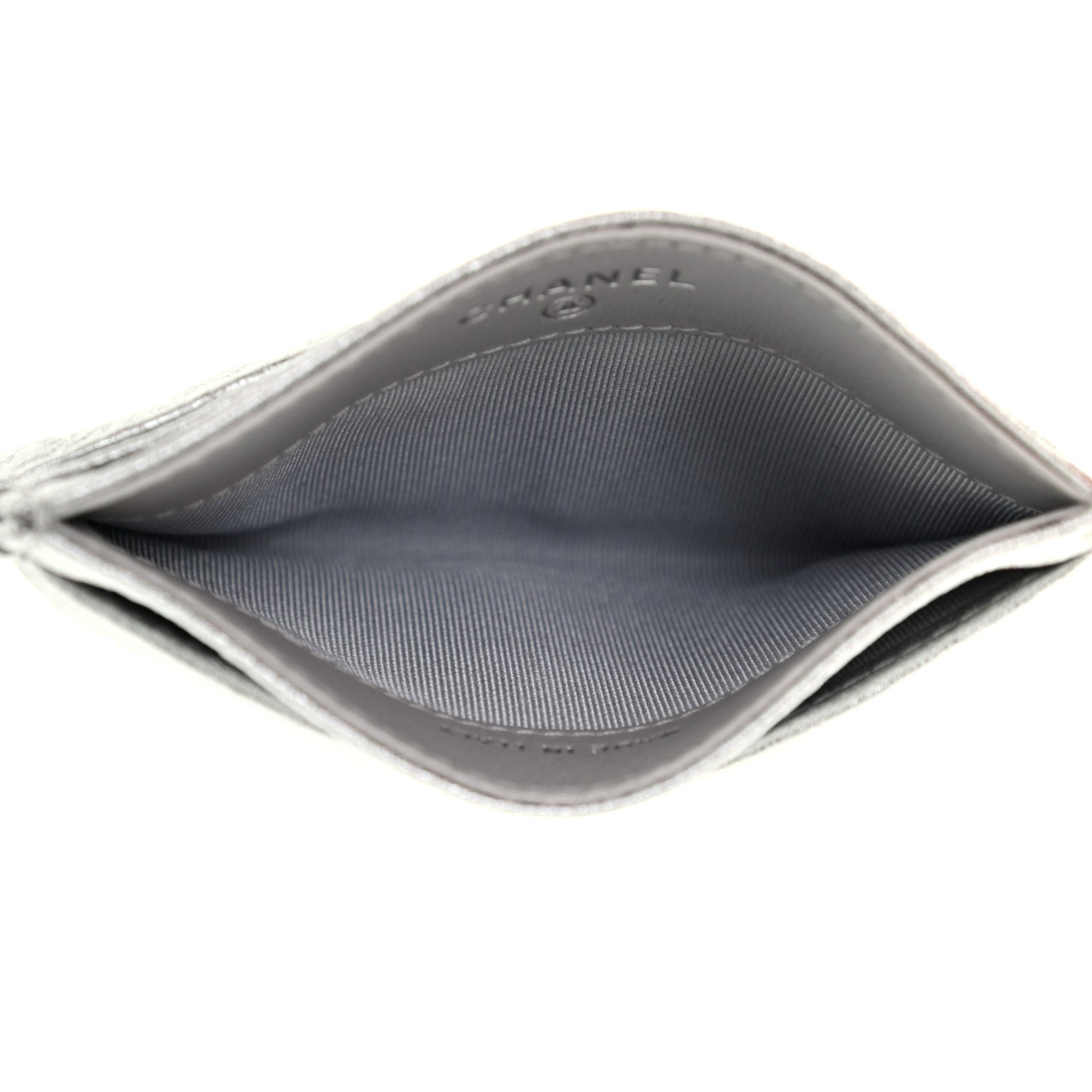 Chanel Metallic Lambskin Quilted Card Holder Silver 5 of 8