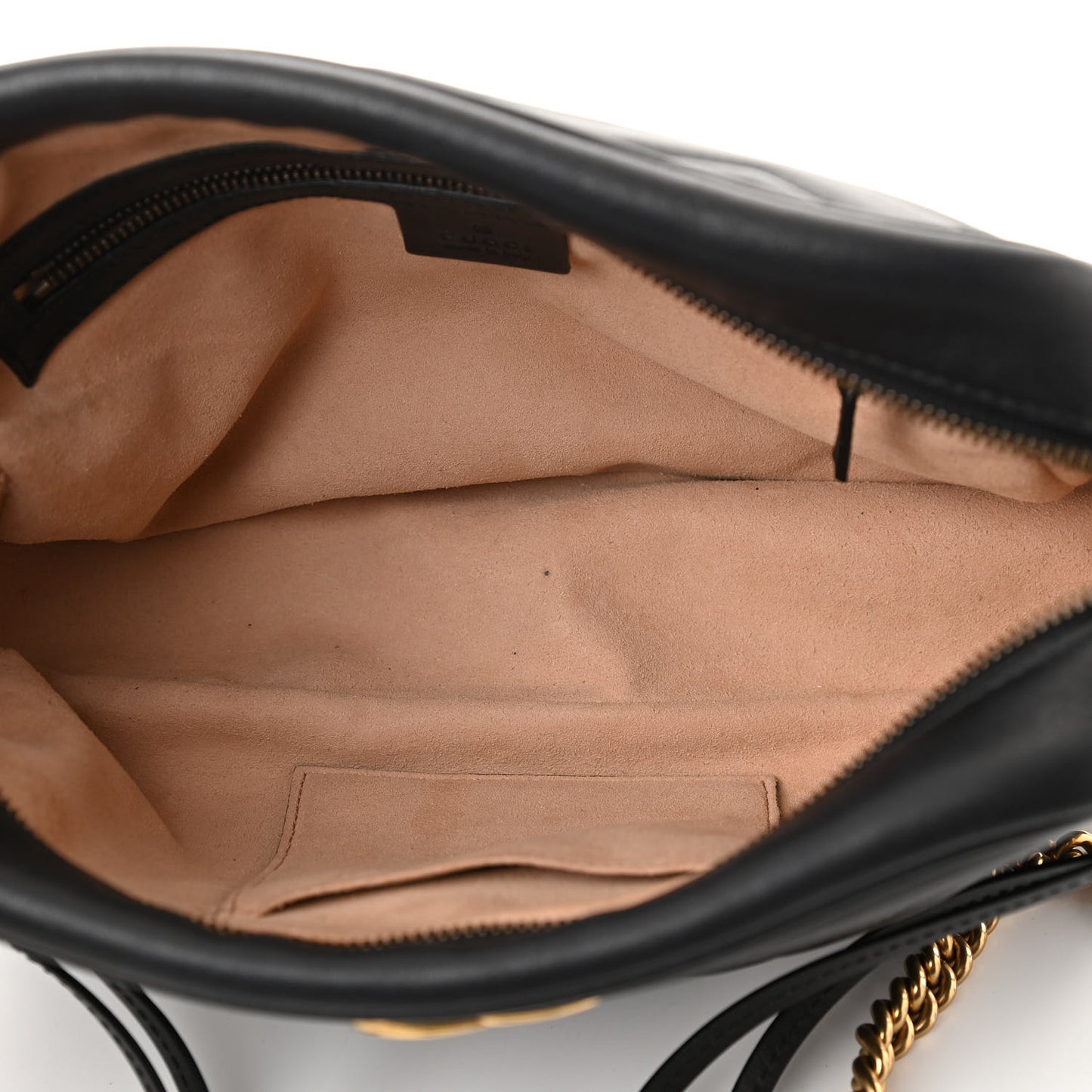 Calfskin Matelasse Medium GG Marmont Chain Shoulder Bag Black