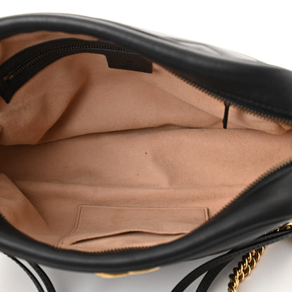 Gucci Calfskin Matelasse Medium GG Marmont Chain Shoulder Bag Black 4 of 9