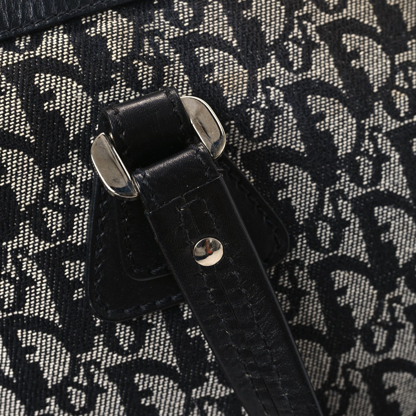 Denim Calfskin Monogram Tote Navy Blue