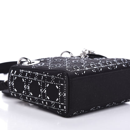 Christian Dior Satin Crystal Cannage Mini Lady Dior Black 5 of 10