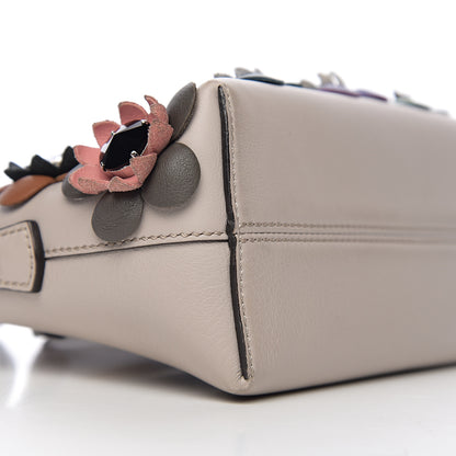 Fendi Vitello Dolce Crystal Flowerland Studded Mini By The Way Boston Bag Grigio Polvere Multicolor 9 of 10