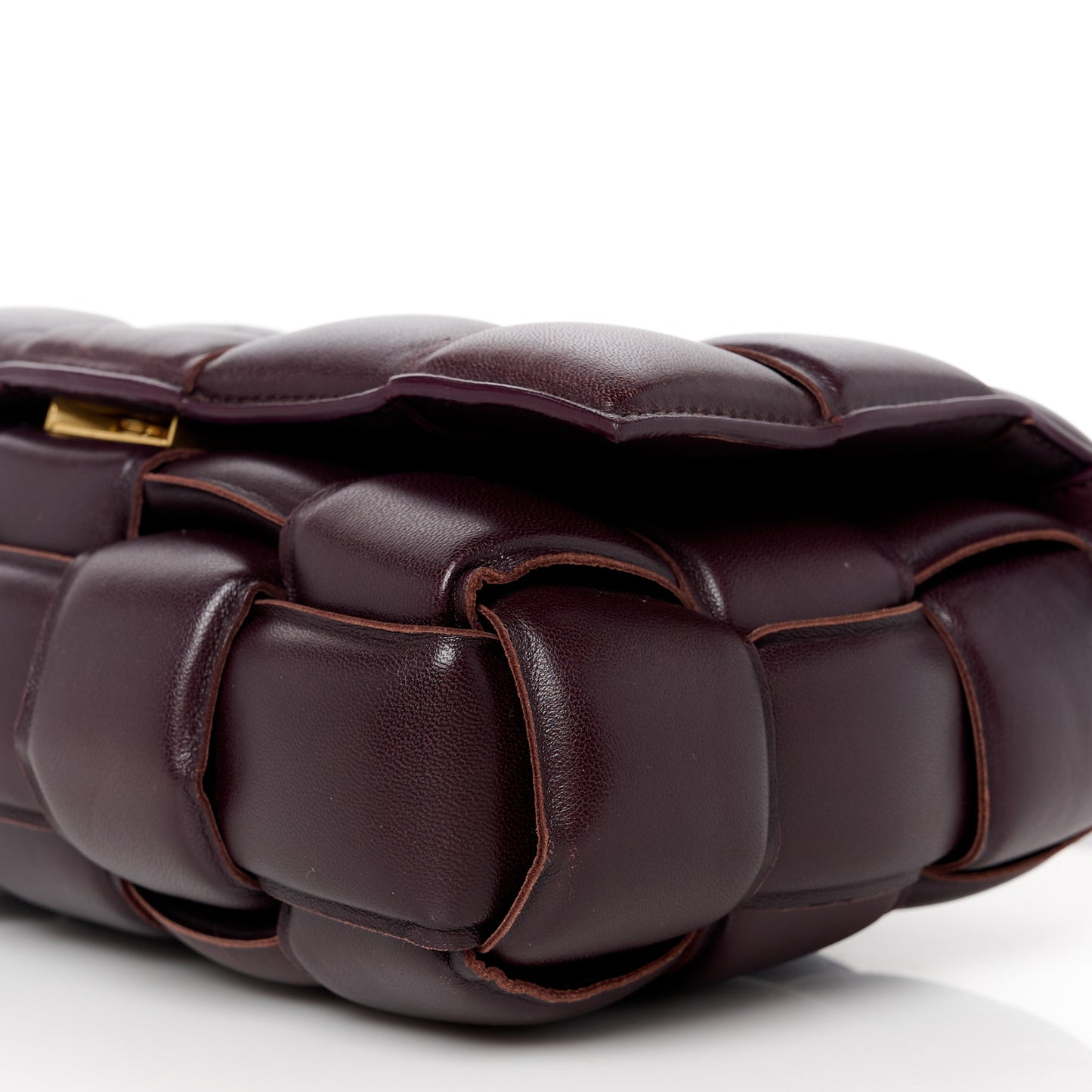 Nappa Maxi Intreccio Padded Cassette Crossbody Bag Grape