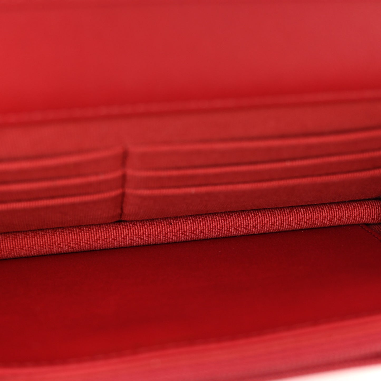 Patent Quilted Chain Around Heart Wallet On Chain WOC Red