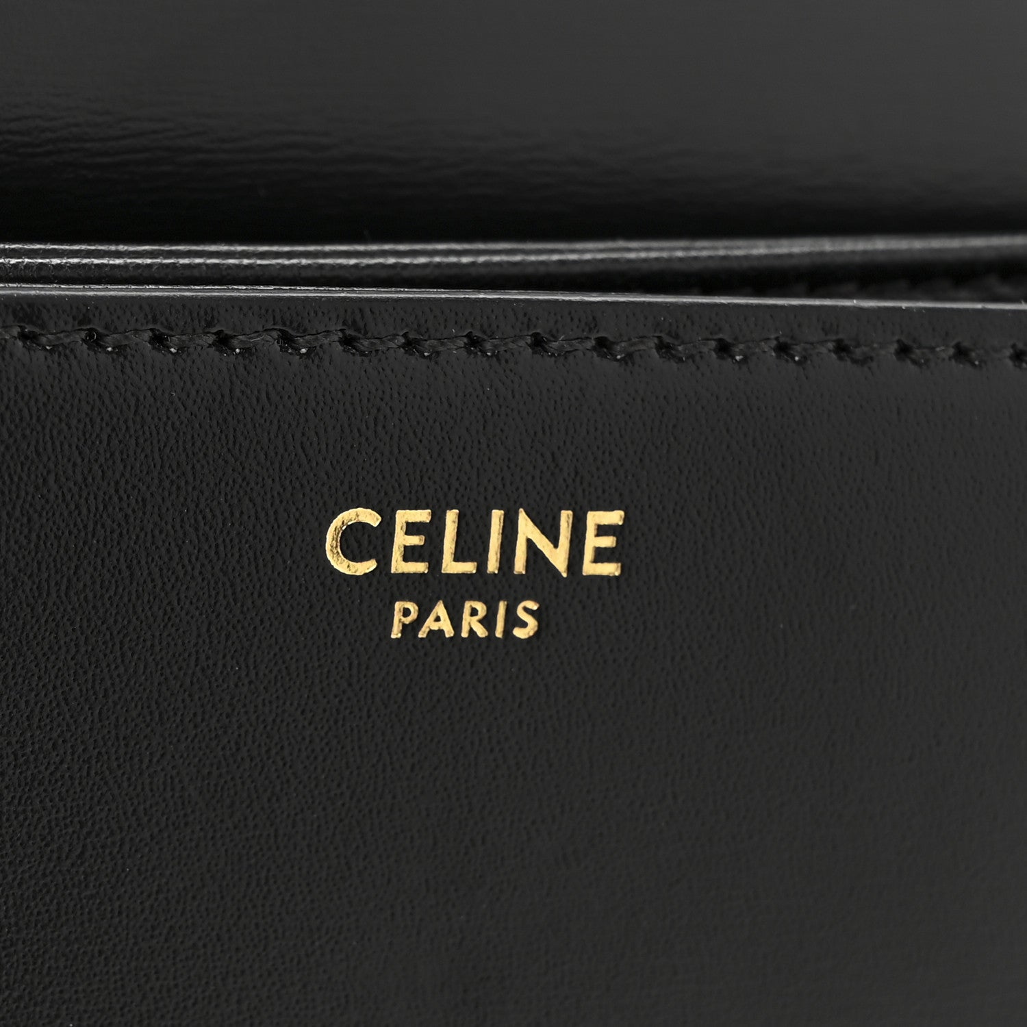 Celine Shiny Calfskin Medium Triomphe Black 7 of 12