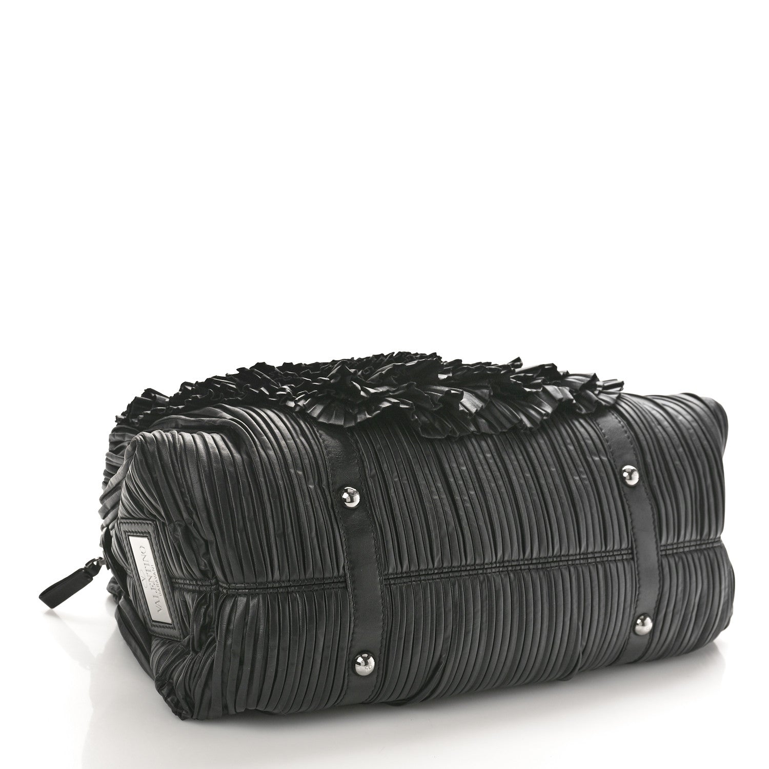 Valentino Garavani Nappa Pleated Petale Tote Black 4 of 12
