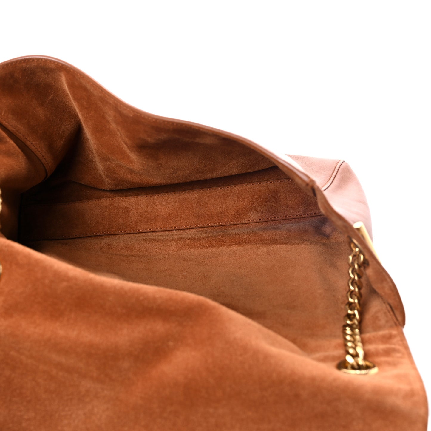 Smooth Calfskin Suede Medium Reversible Monogram Kate Satchel Light Ochre