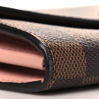 Louis Vuitton Damier Ebene Croisette Chain Wallet Rose Ballerine 8 of 11