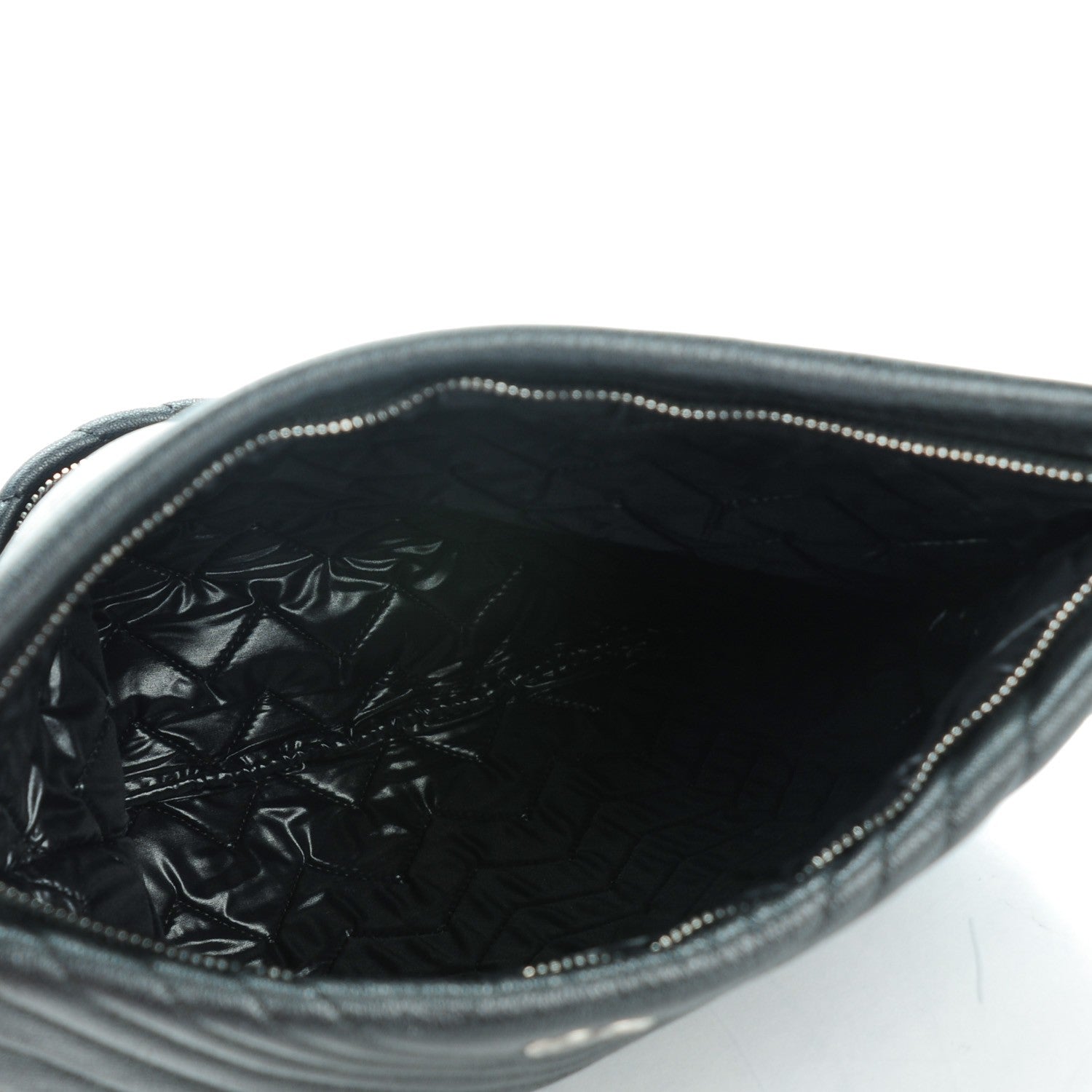 Chanel Calfskin Chevron CC Beauty Clutch Black 4 of 6