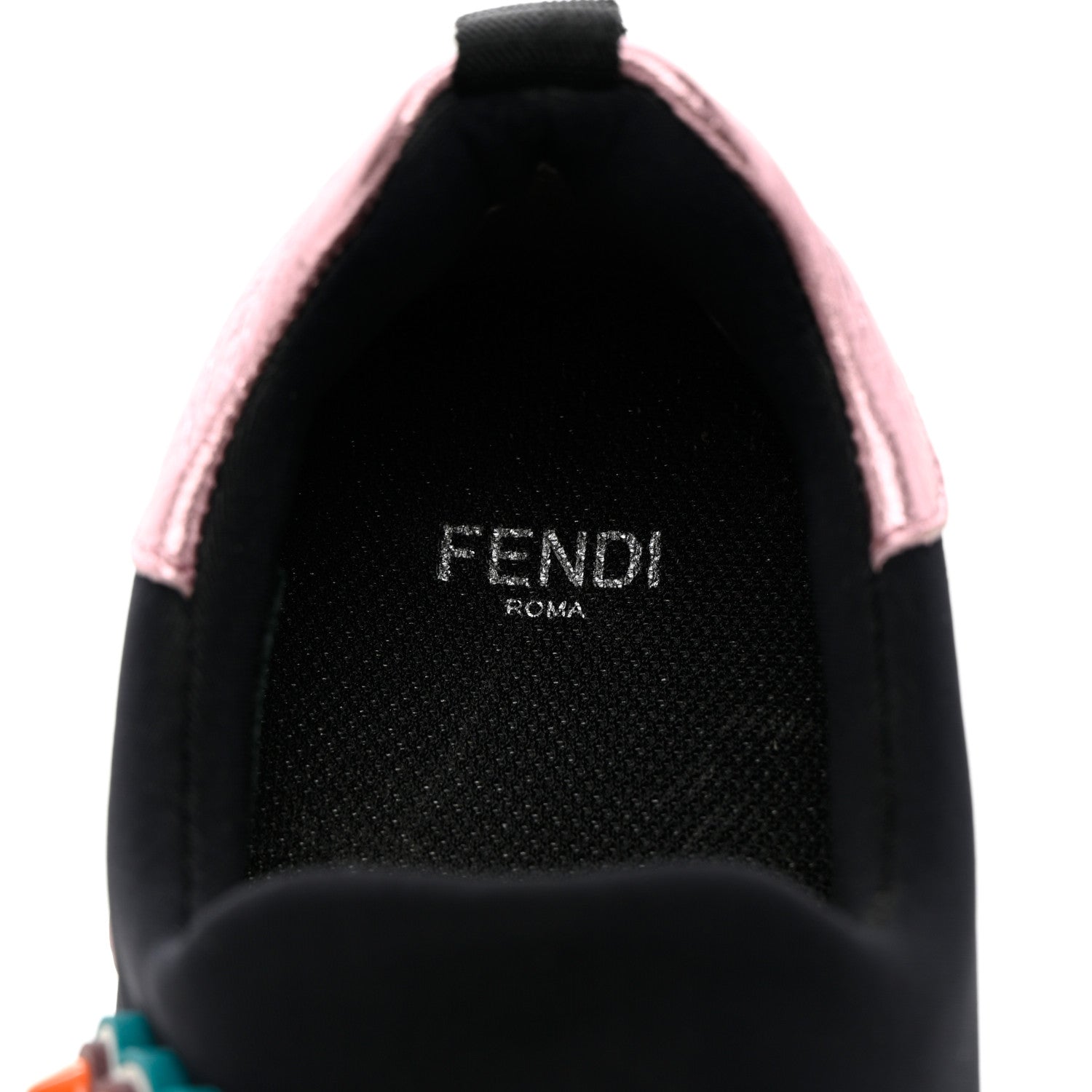 Fendi Neoprene Studded Fun Fair Scuba Sneakers 38 Pink Multicolor 7 of 16