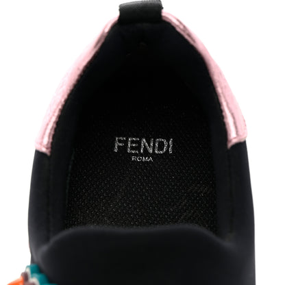 Fendi Neoprene Studded Fun Fair Scuba Sneakers 38 Pink Multicolor 7 of 16