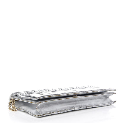 Chanel Metallic Lambskin Chain Clutch Silver 4 of 19