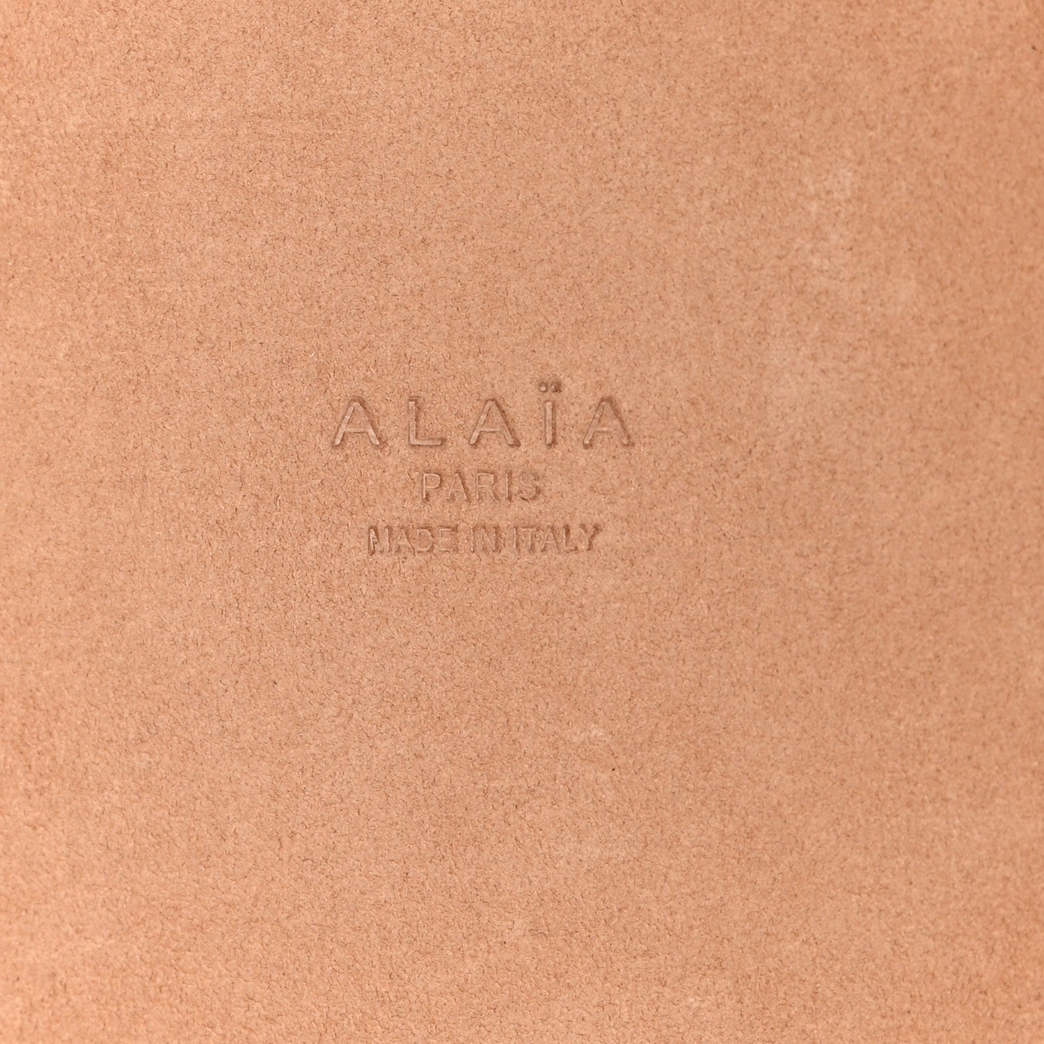 Alaia Calfskin Grommet Bucket Bag Taupe 6 of 9